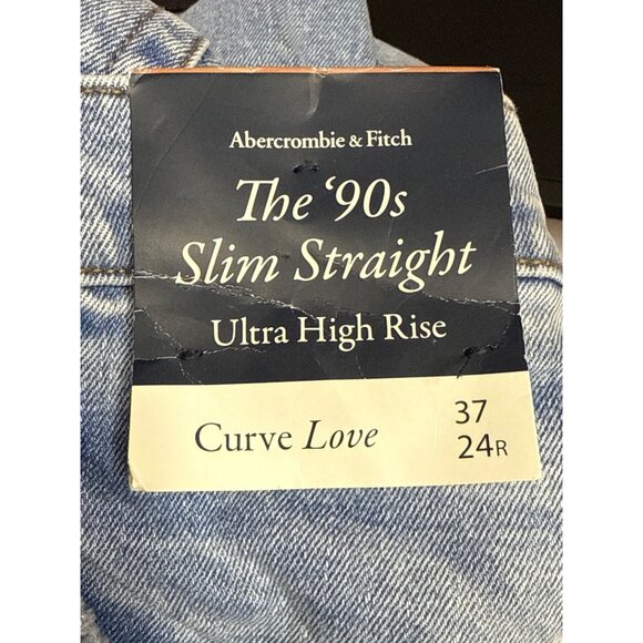 Abercrombie & Fitch The 90s Slim Straight Jeans Women's Size 24 Ultra High Denim - Picture 9 of 12
